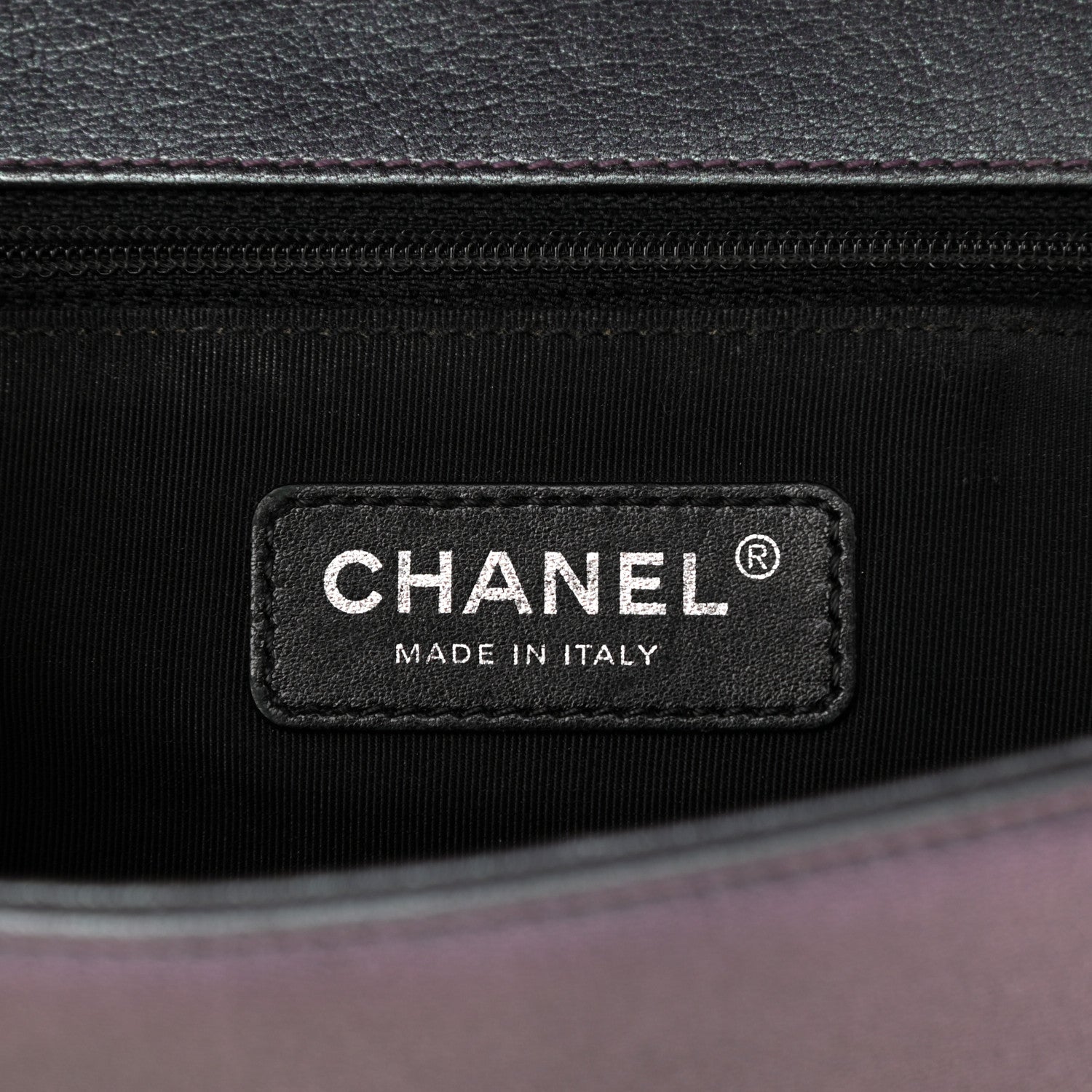 Chanel Iridescent Goatskin Quilted New Medium Boy Flap Purple 6 of 10