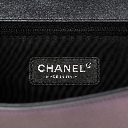 Chanel Iridescent Goatskin Quilted New Medium Boy Flap Purple 6 of 10