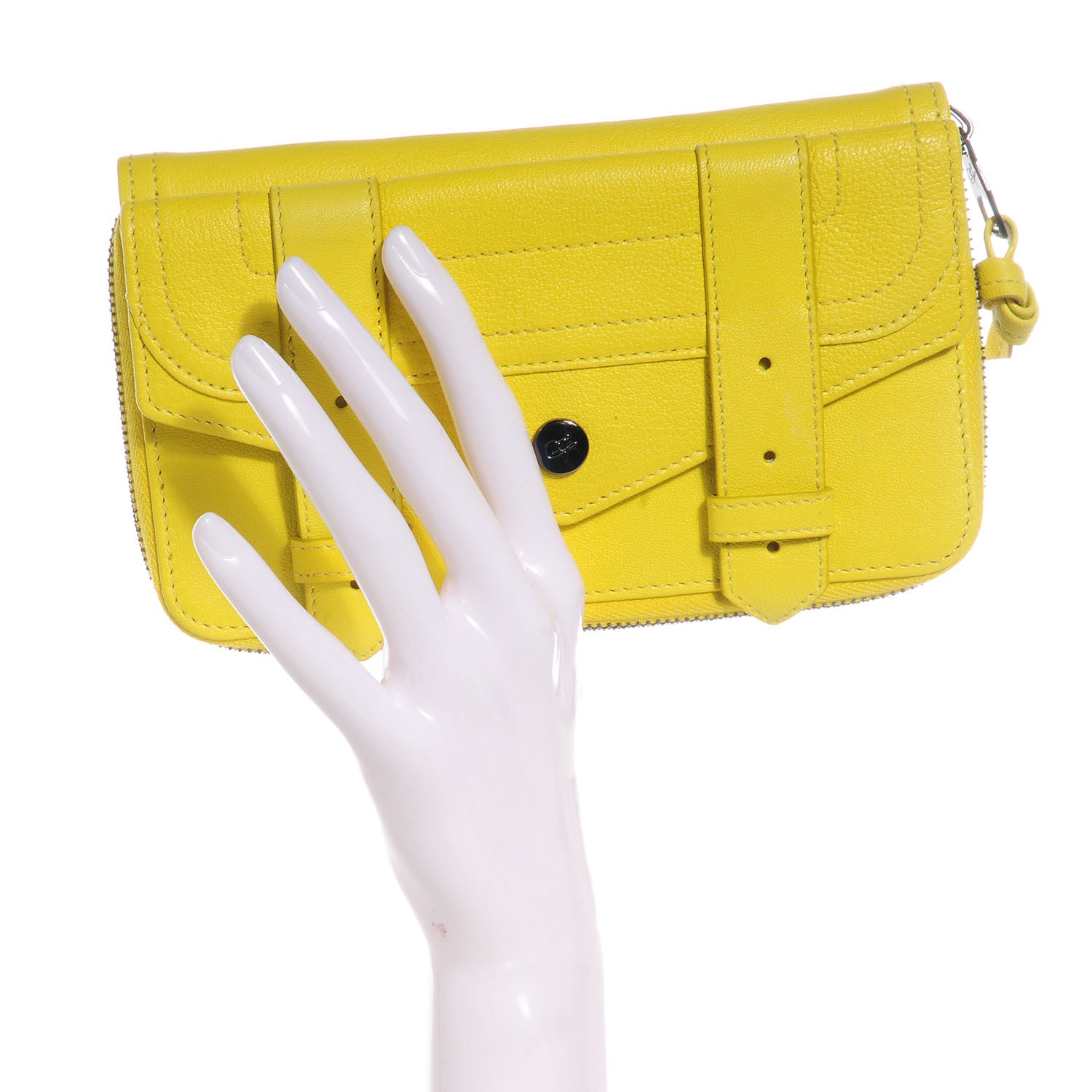 Proenza Schouler Leather PS1 Large Zip Around Wallet Sunshine 2 of 9