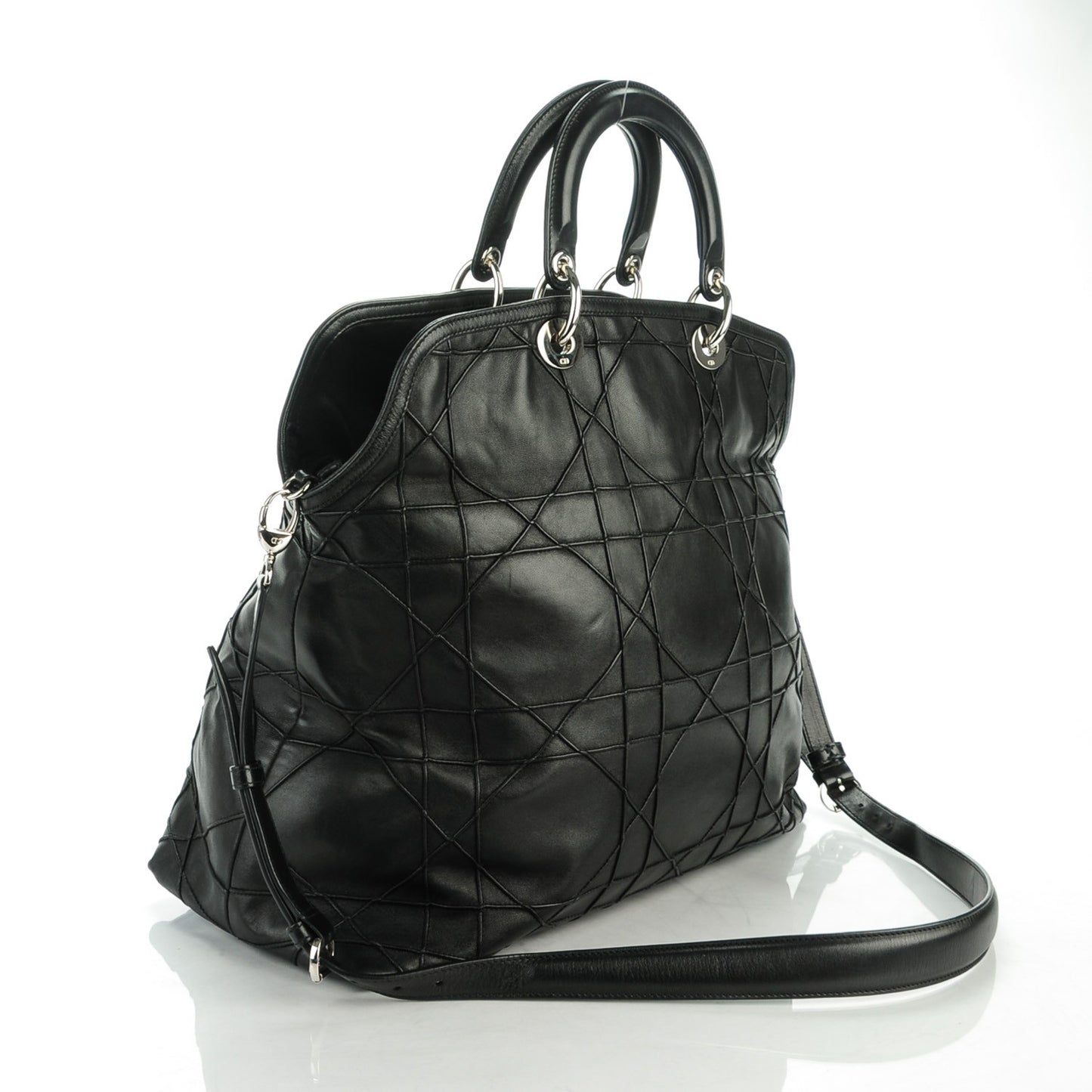 Lambskin Cannage Large Granville Tote Black