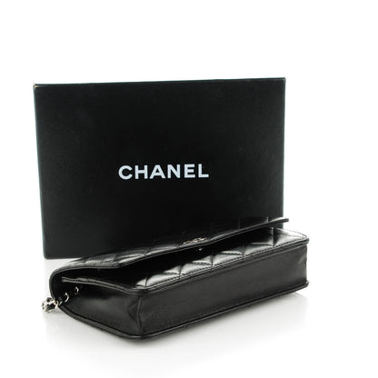 Chanel Lambskin Quilted Wallet On Chain WOC Black 4 of 8