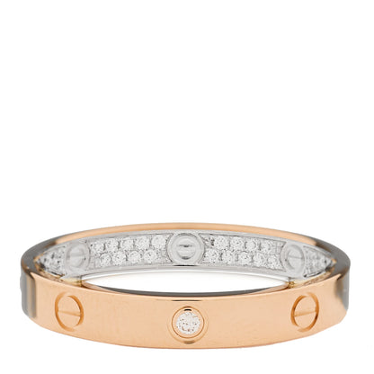 Cartier 18K Pink White Gold Diamond LOVE Pave Ring 54 6.75 1 of 4