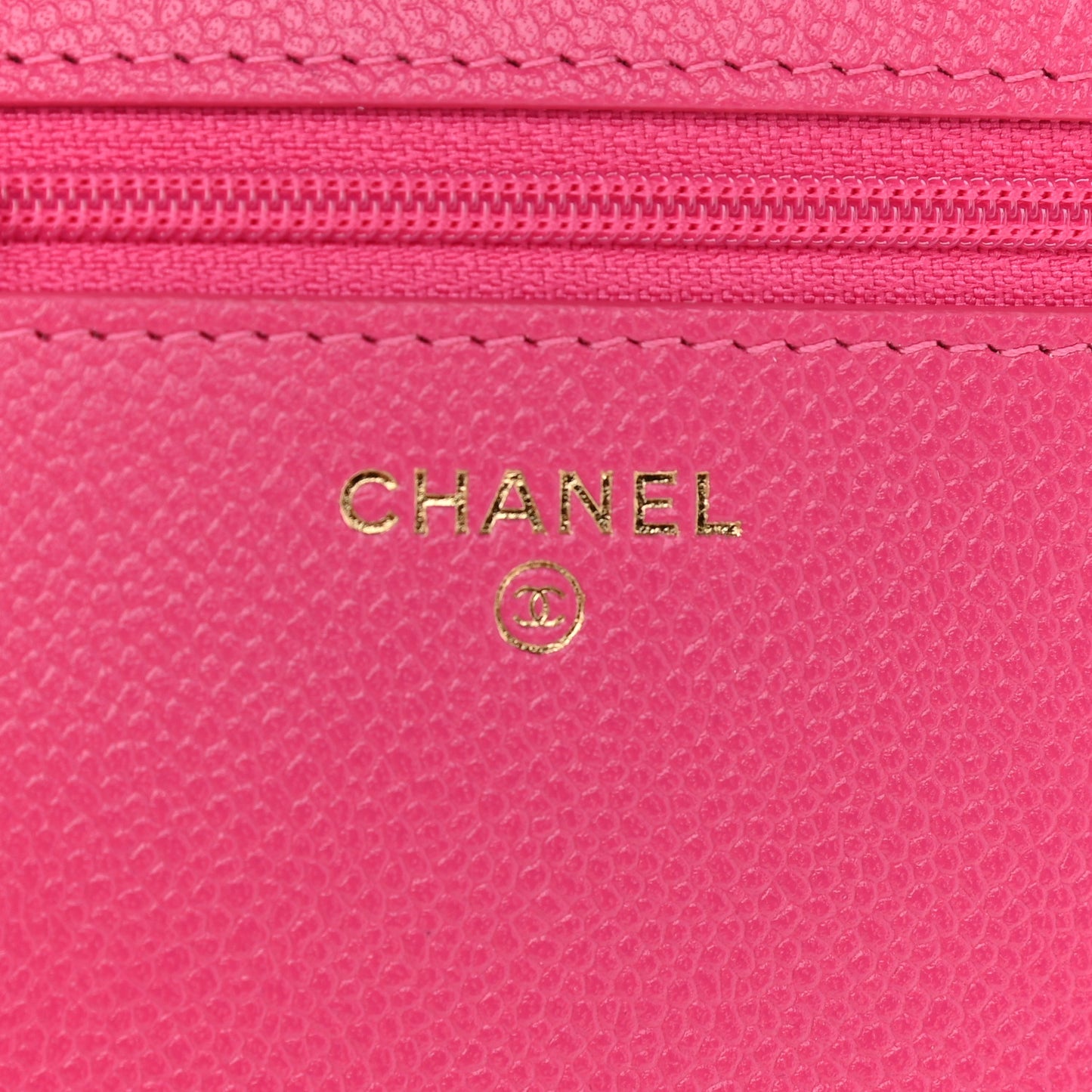 Shiny Caviar Quilted Chain Melody Wallet On Chain WOC Dark Pink