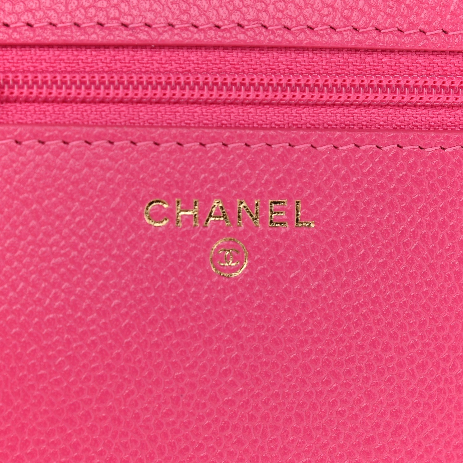 Chanel Shiny Caviar Quilted Chain Melody Wallet On Chain WOC Dark Pink 5 of 9