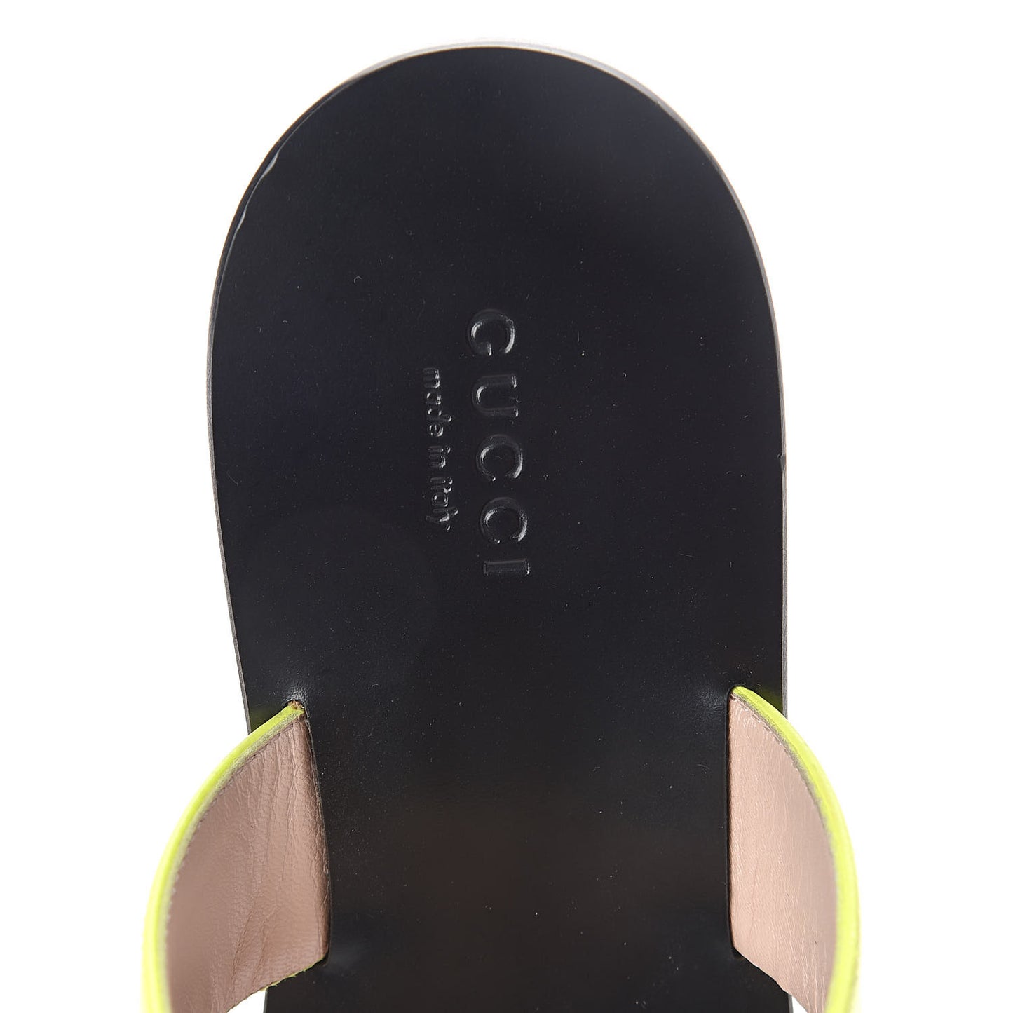 Calfskin GG Marmont Thong Sandals 39 Yellow Fluo