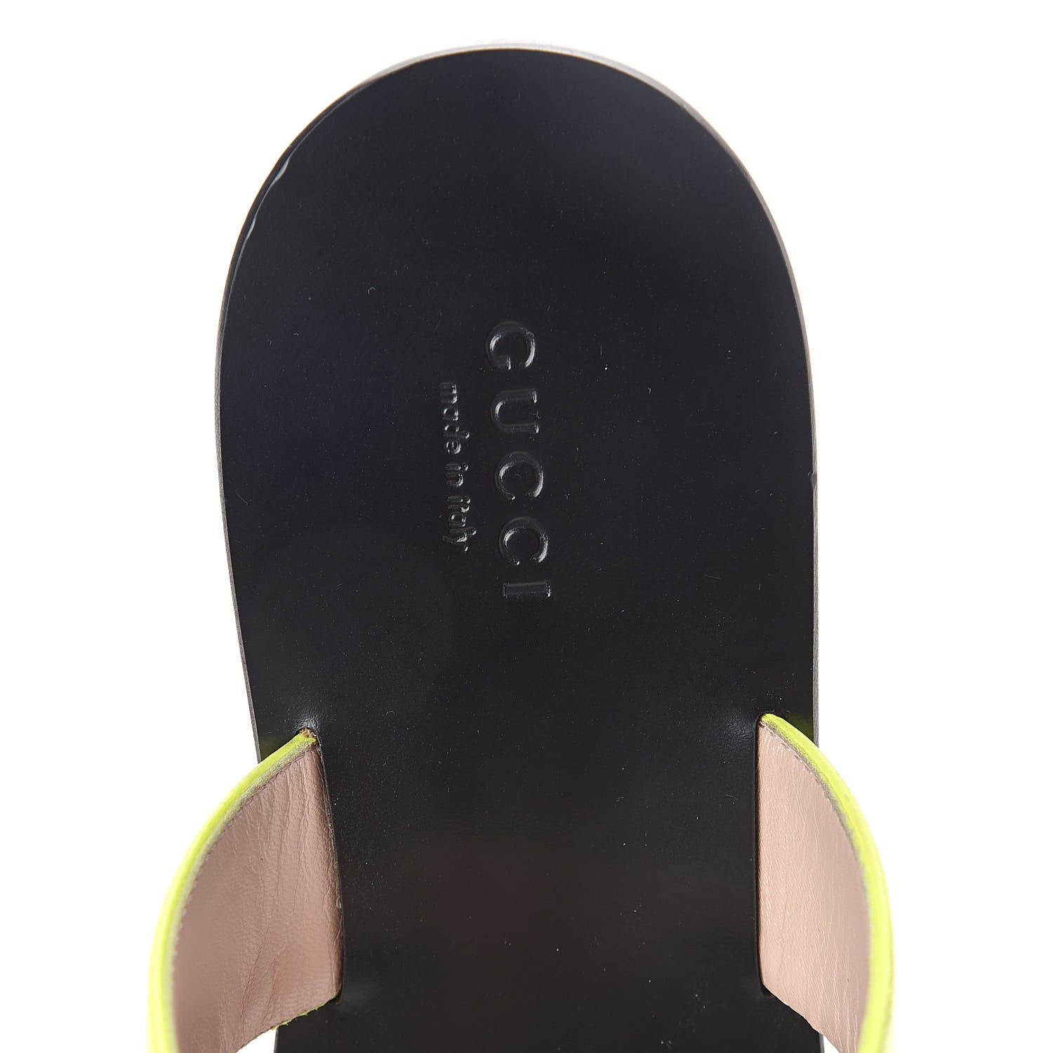Gucci Calfskin GG Marmont Thong Sandals 39 Yellow Fluo 5 of 10