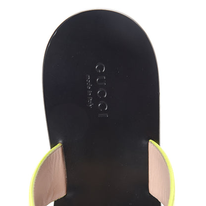 Gucci Calfskin GG Marmont Thong Sandals 39 Yellow Fluo 5 of 10