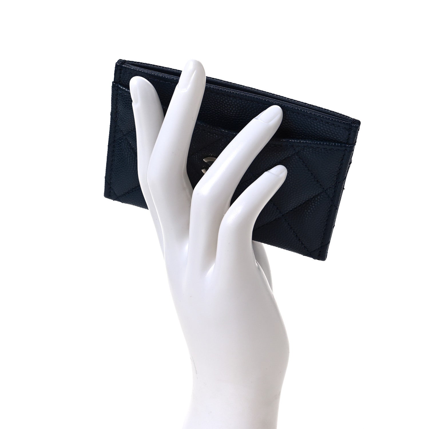 Chanel Caviar Quilted Card Holder Navy 2 of 8