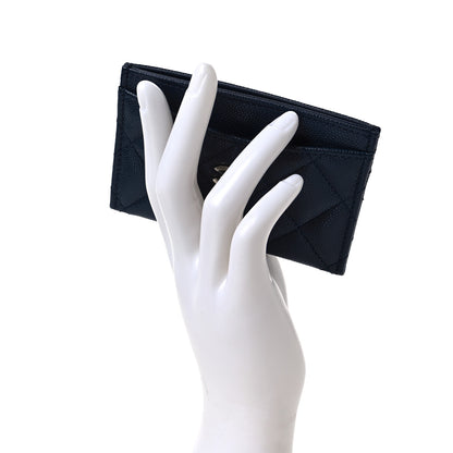 Chanel Caviar Quilted Card Holder Navy 2 of 8