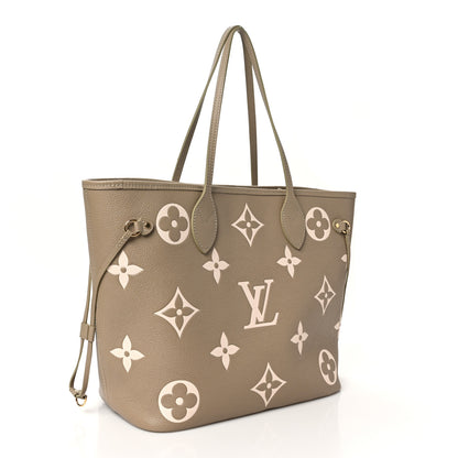 Louis Vuitton Empreinte Monogram Giant Neverfull MM Khaki Cream 4 of 10