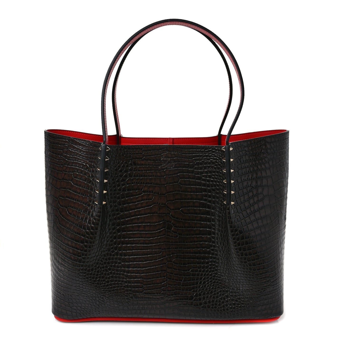 Calfskin Crocodile Embossed Spikes Large Cabarock Espresso