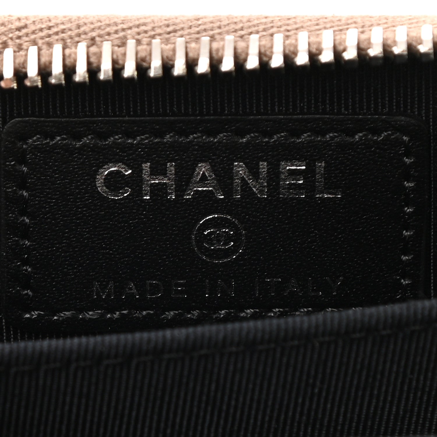 Chanel Iridescent Caviar Satin Zip Coin Purse Light Gold Black 6 of 8