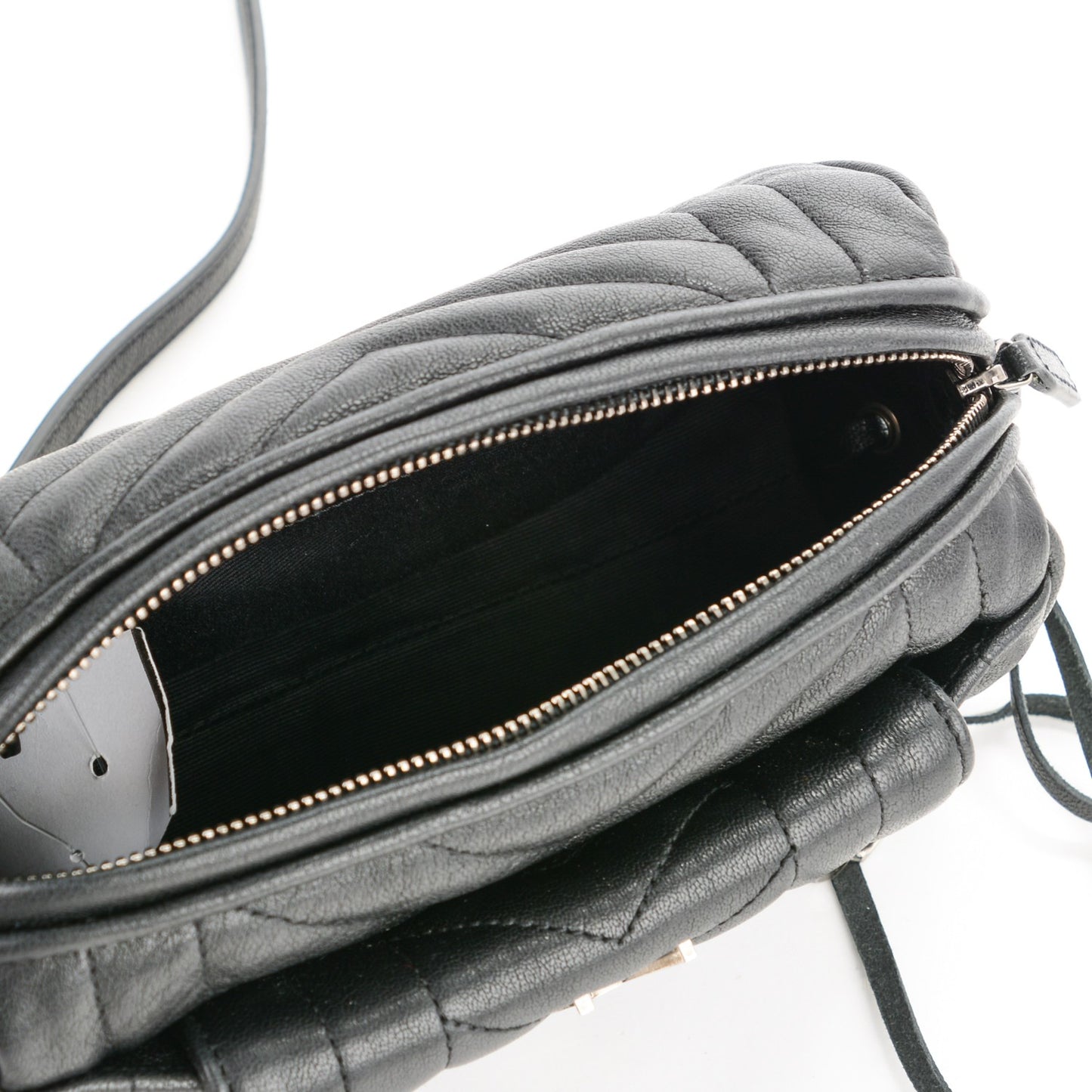 Lambskin Matelasse Monogram East West Rider Bag Black