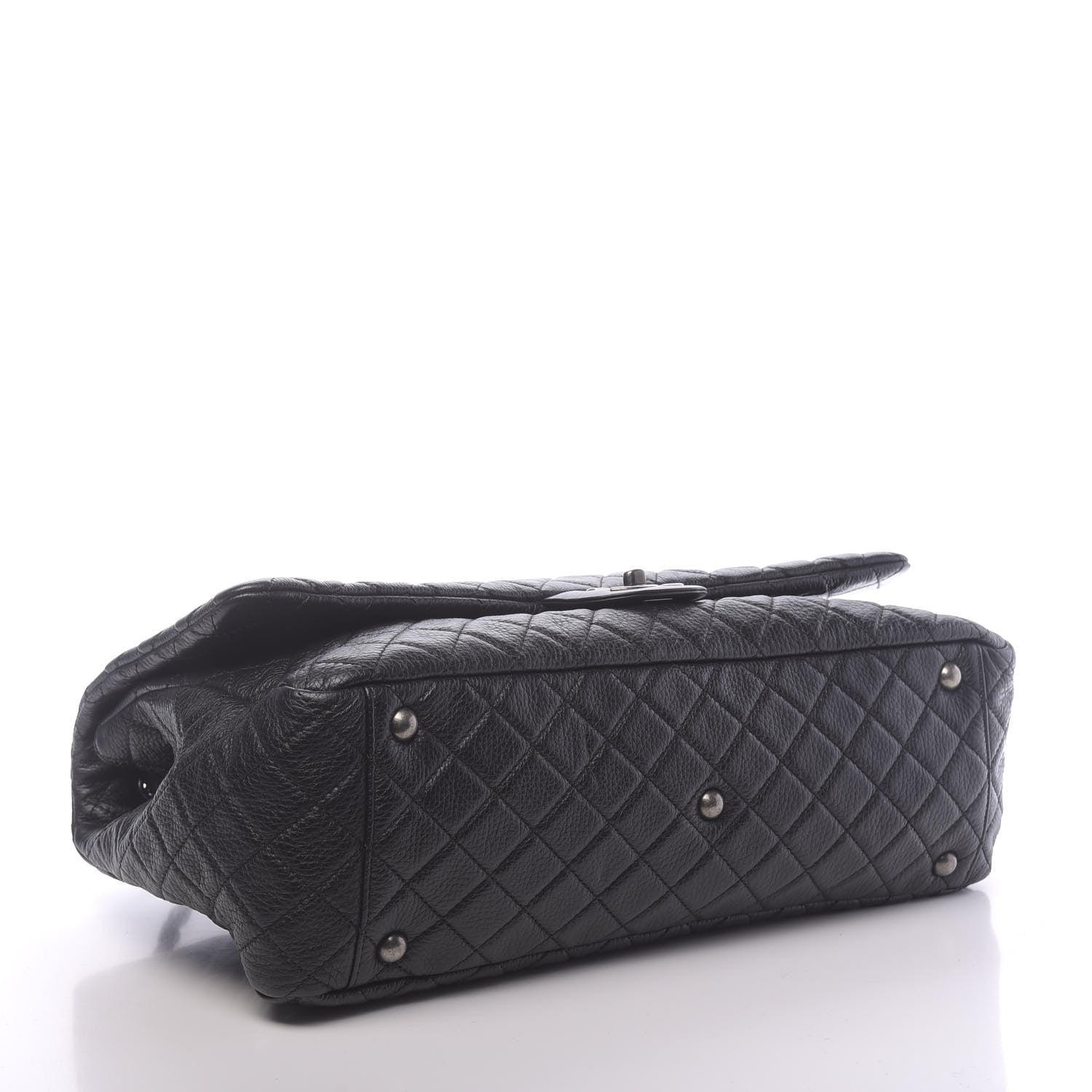 Chanel Calfskin Quilted XXL Travel Flap Bag Black 4 of 10