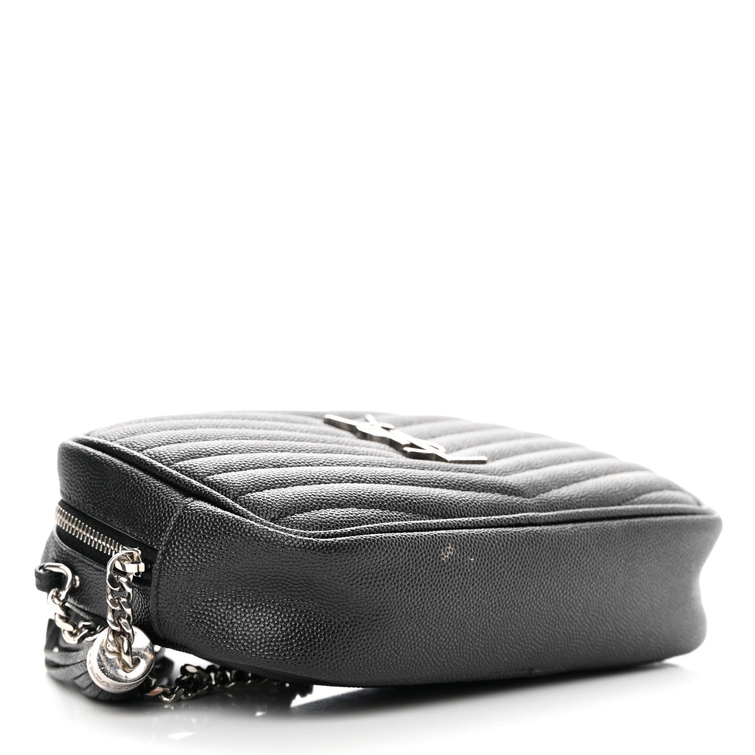 Saint Laurent Grain De Poudre Matelasse Monogram Mini Lou Camera Bag Black 3 of 13