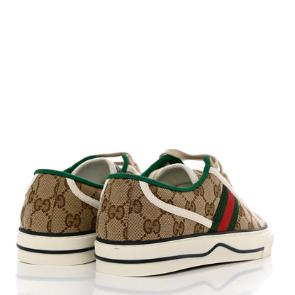 Gucci GG Monogram Web Womens 1977 Tennis Sneakers 38 Beige Ebony Mystic White 4 of 8