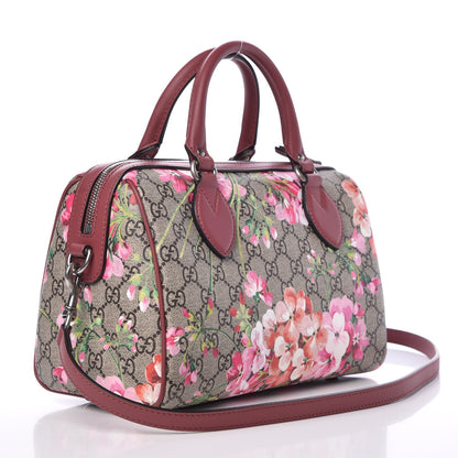 Gucci GG Supreme Monogram Blooms Small Boston Beige Multicolor Dry Rose 3 of 8