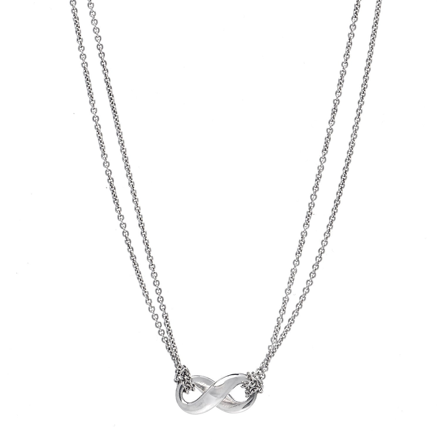 Tiffany Sterling Silver Figure 8 Pendant Necklace 1 of 3