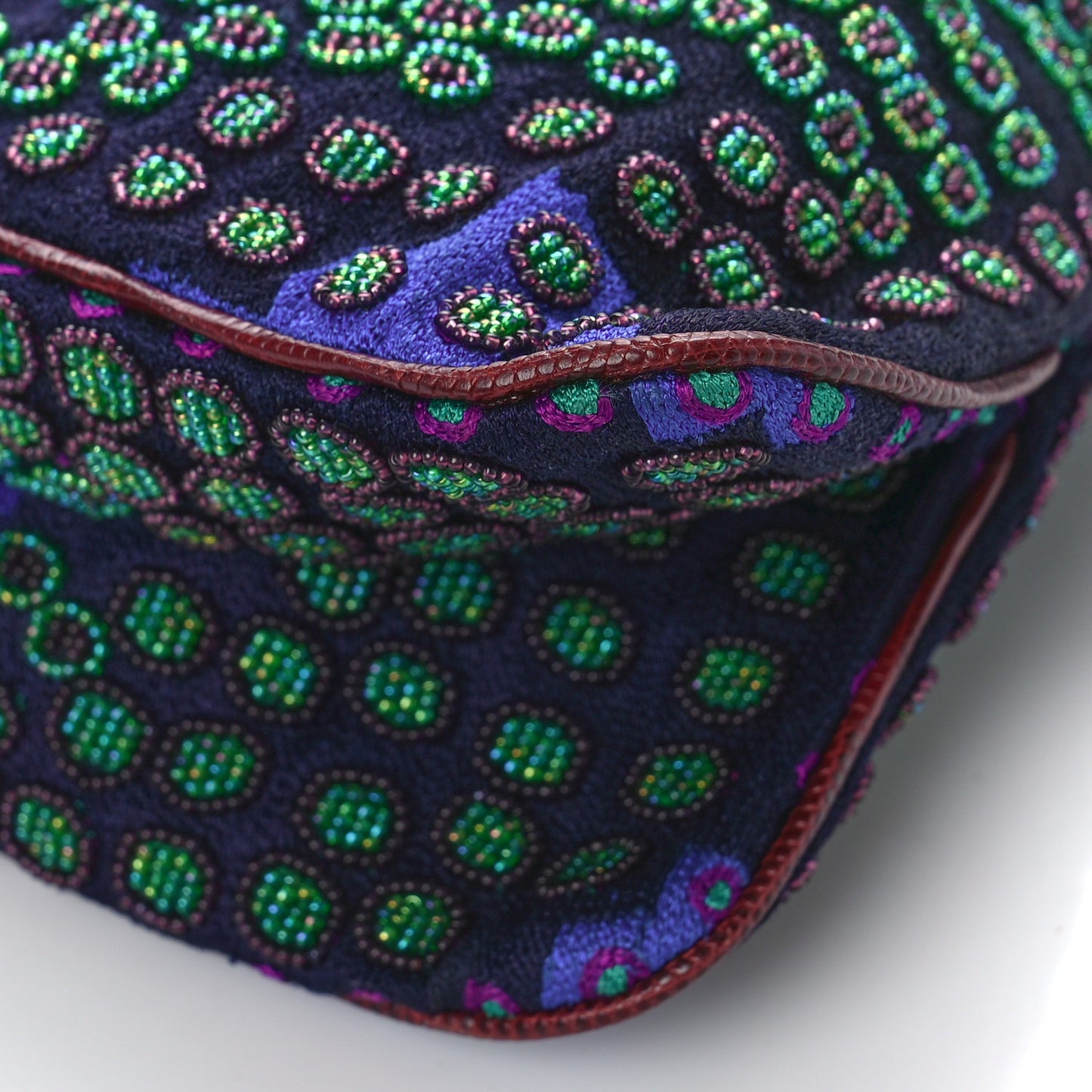Lizard Beaded Baguette Blue