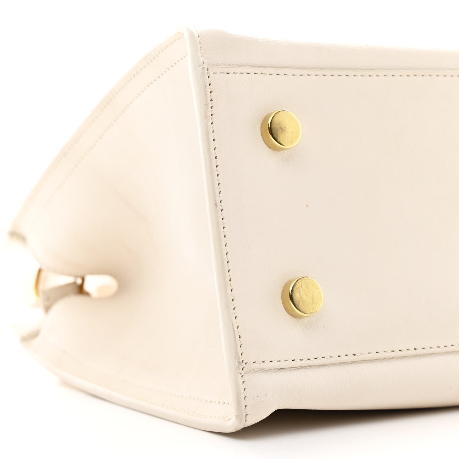 Saint Laurent Calfskin Baby Monogram Cabas Dove White 9 of 12