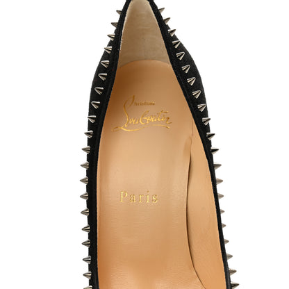 Christian Louboutin Veau Velours Anjalina 100 Pumps 36.5 Black Gun 5 of 10