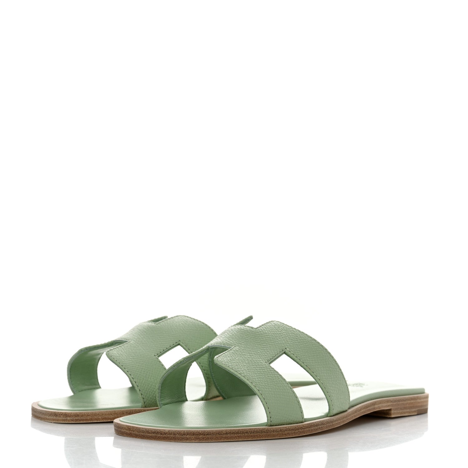 Hermes Epsom Oran Sandals 37 Vert Jade 3 of 9