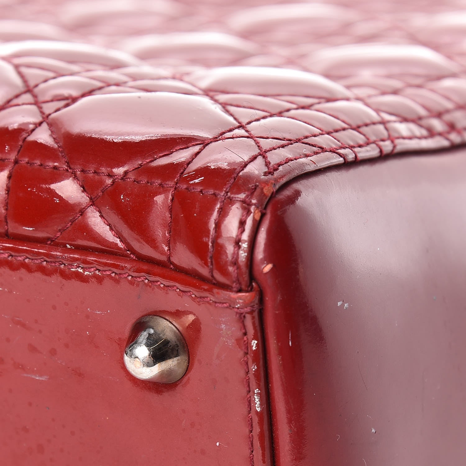 Christian Dior Patent Cannage Large Lady Dior Red 12 of 30