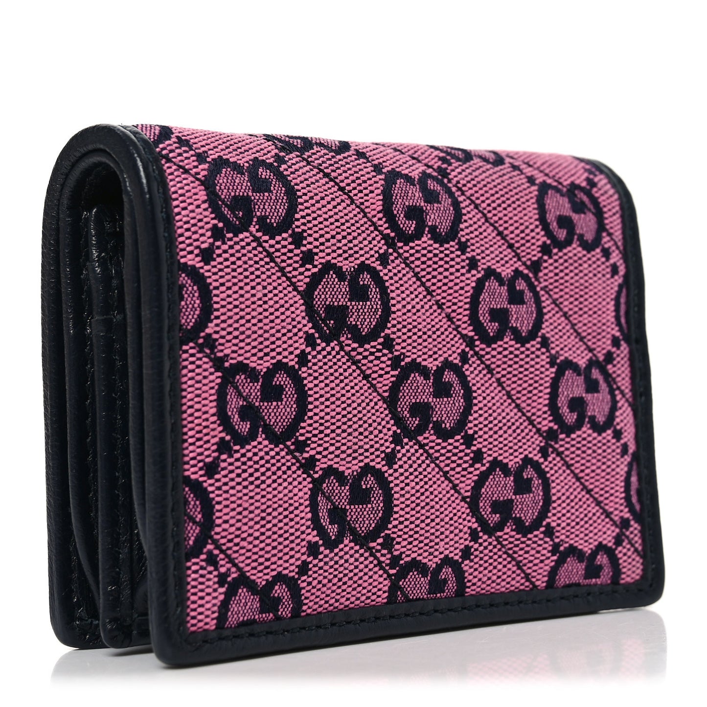 Monogram Multicolor Matelasse Diagonal GG Marmont Card Case Wallet Pink Blue