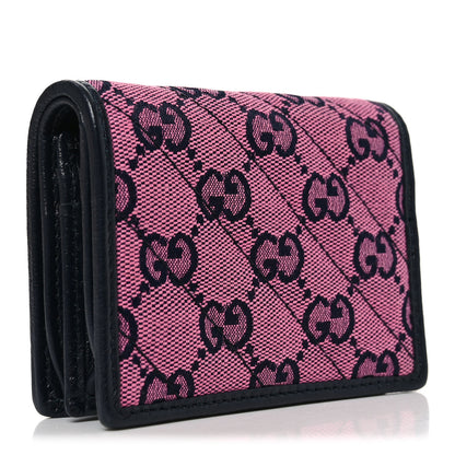 Gucci Monogram Multicolor Matelasse Diagonal GG Marmont Card Case Wallet Pink Blue 3 of 8