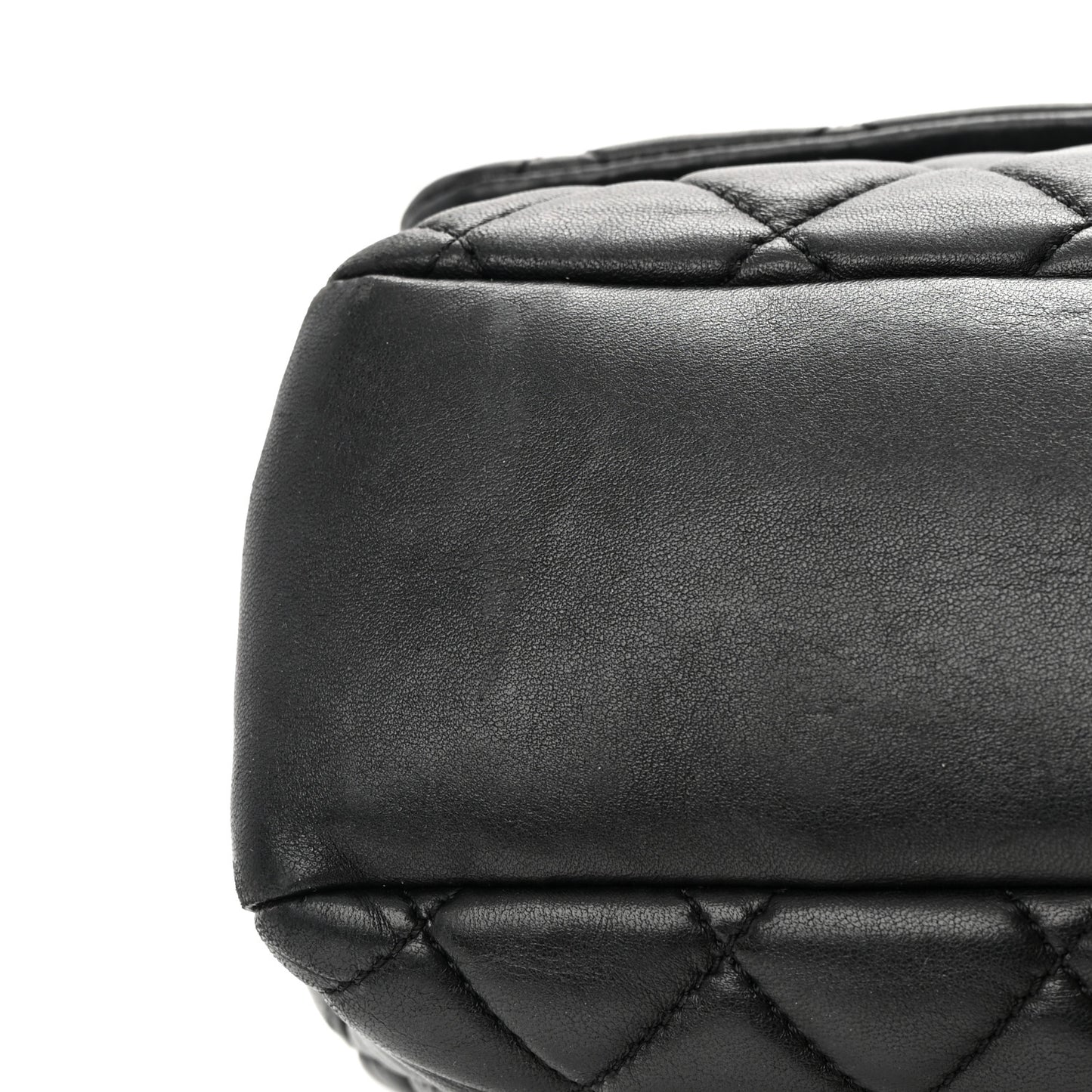 Lambskin Quilted Jumbo Coco Rain Flap Black