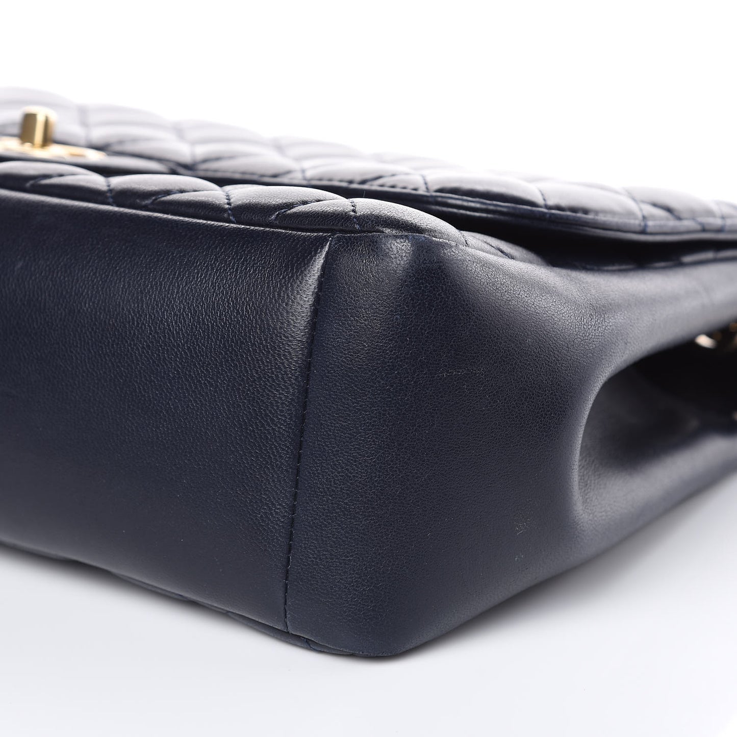 Lambskin Quilted Jumbo Mademoiselle Chic Flap Navy