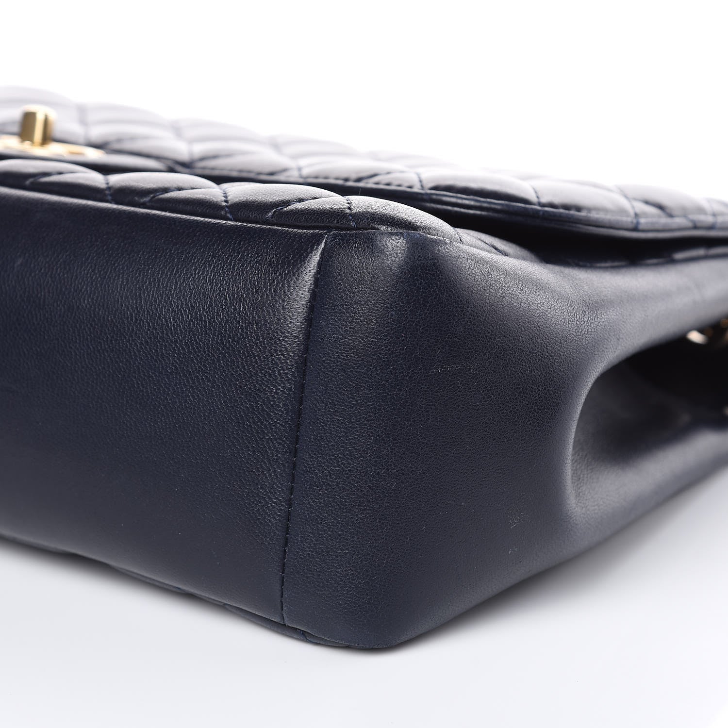 Chanel Lambskin Quilted Jumbo Mademoiselle Chic Flap Navy 9 of 16