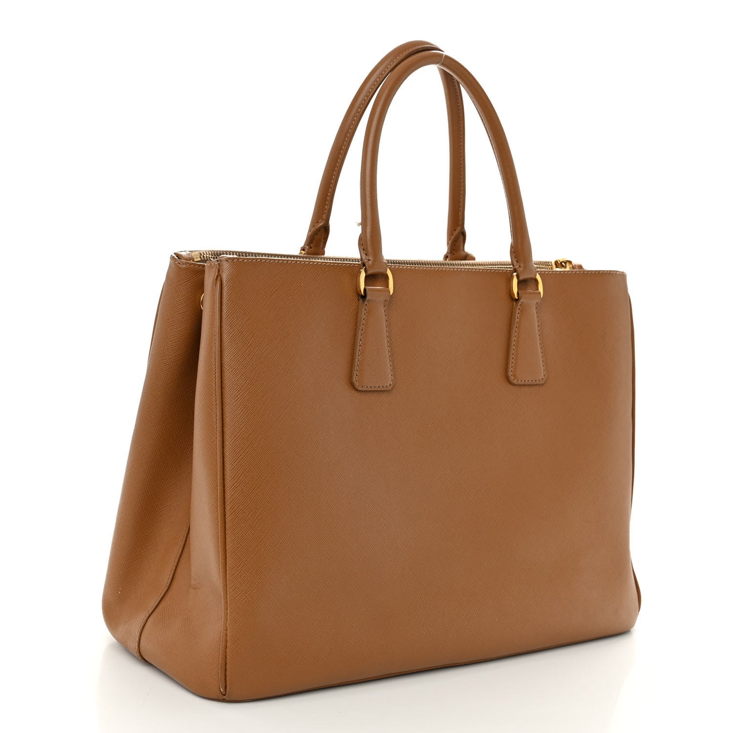 Saffiano Large Galleria Double Zip Tote Caramel