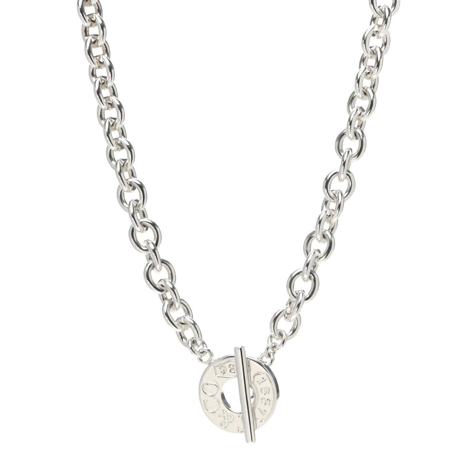 Tiffany Sterling Silver 1837 Toggle Necklace 1 of 4