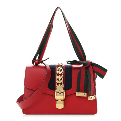 Gucci Calfskin Small Sylvie Shoulder Bag Hibiscus Red 1 of 11