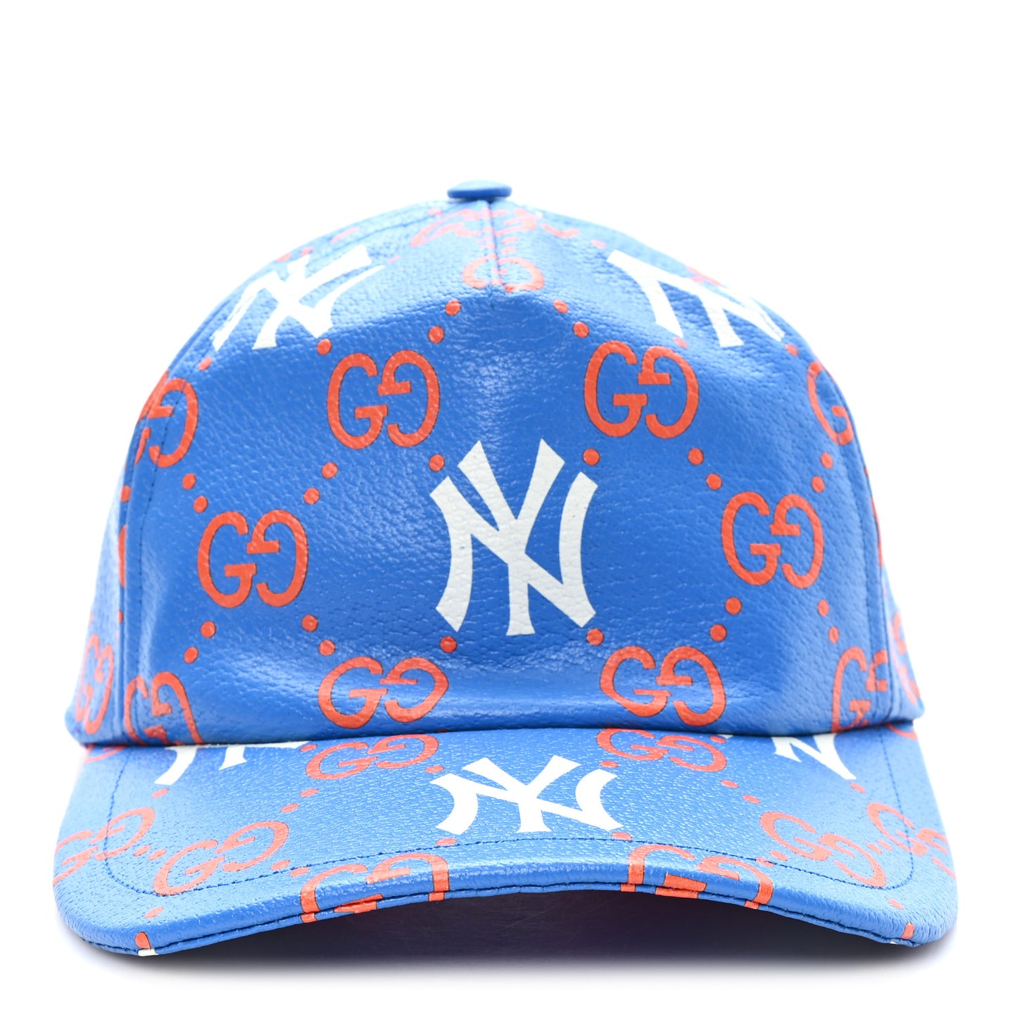 X MLB Calfskin Stampato 3D GG Monogram NY Yankees Baseball Hat M Blue