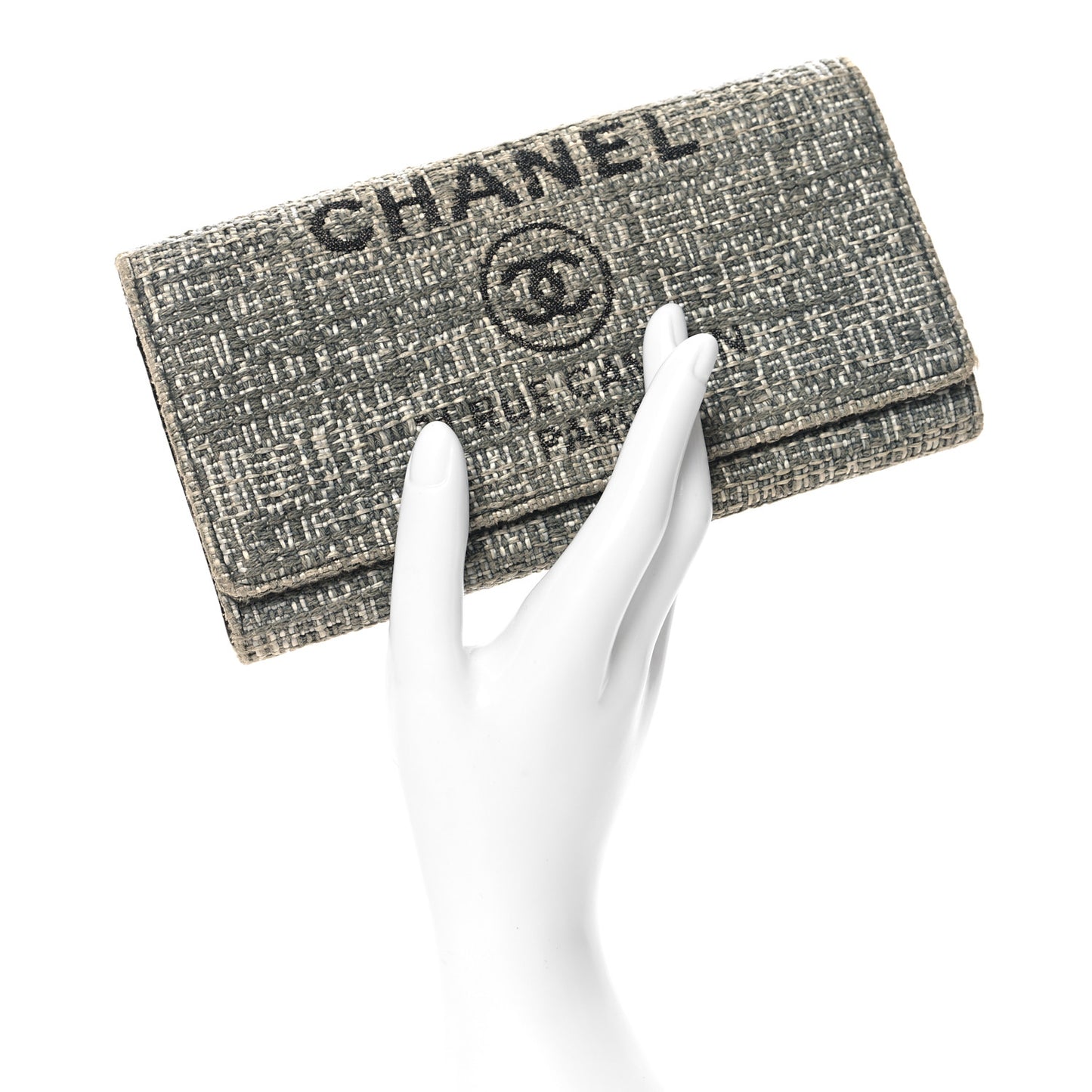 Canvas Deauville Flap Wallet Grey