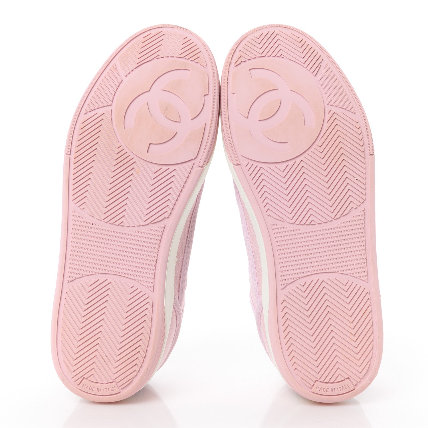 Chanel Fabric Womens Logo Sneakers 38.5 Light Pink 5 of 9