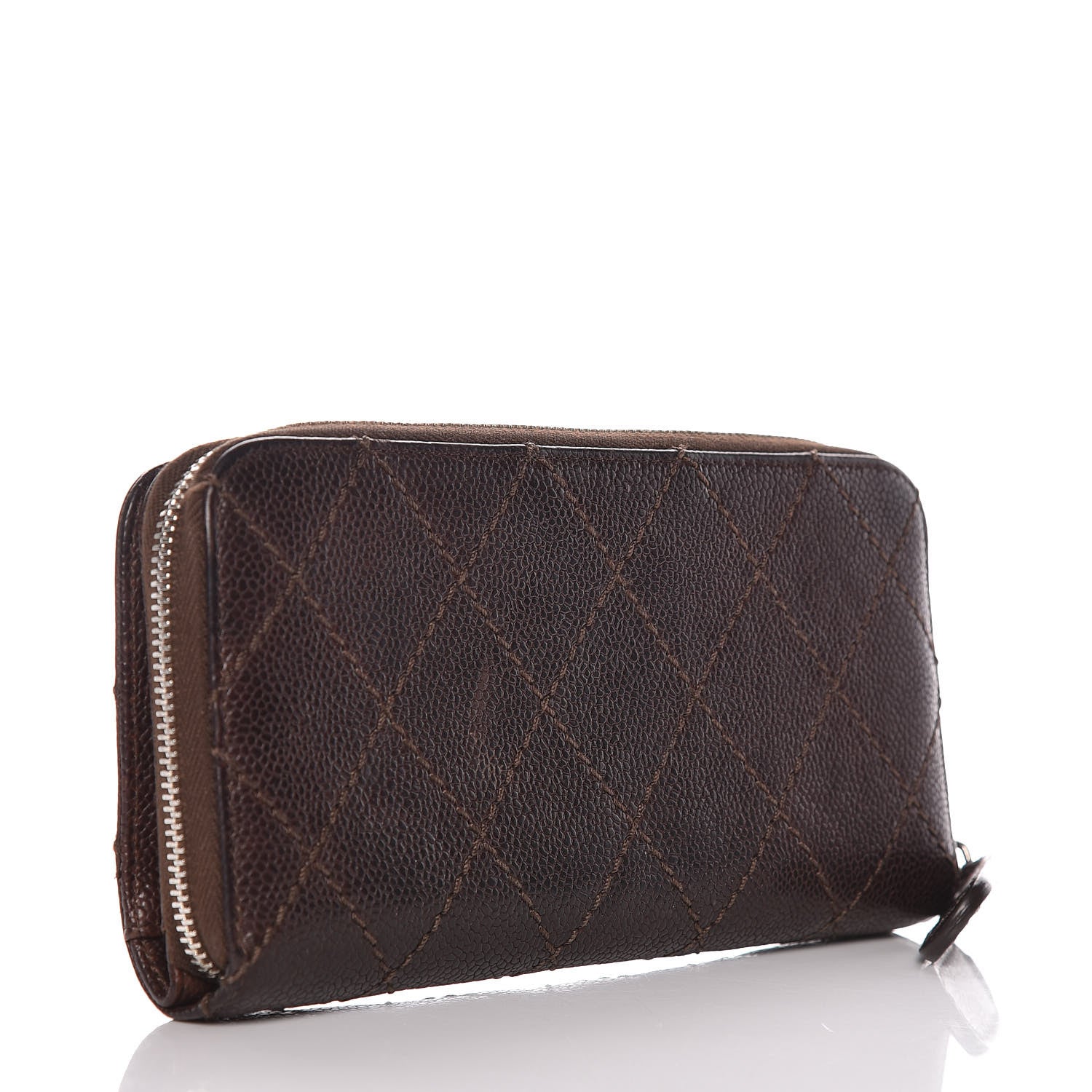 Chanel Caviar Quilted Outdoor Ligne Wallet Dark Brown 3 of 11