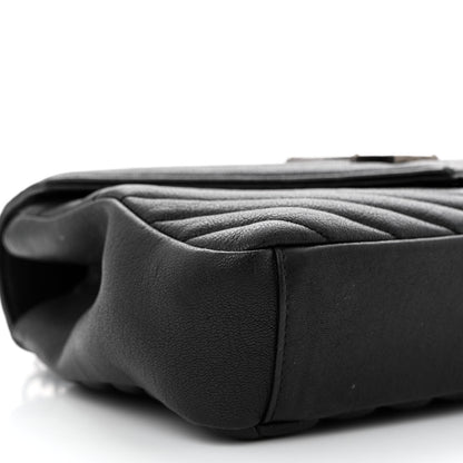 Saint Laurent Sheepskin Matelasse Chevron Monogram Medium College Bag Asphalt 9 of 10
