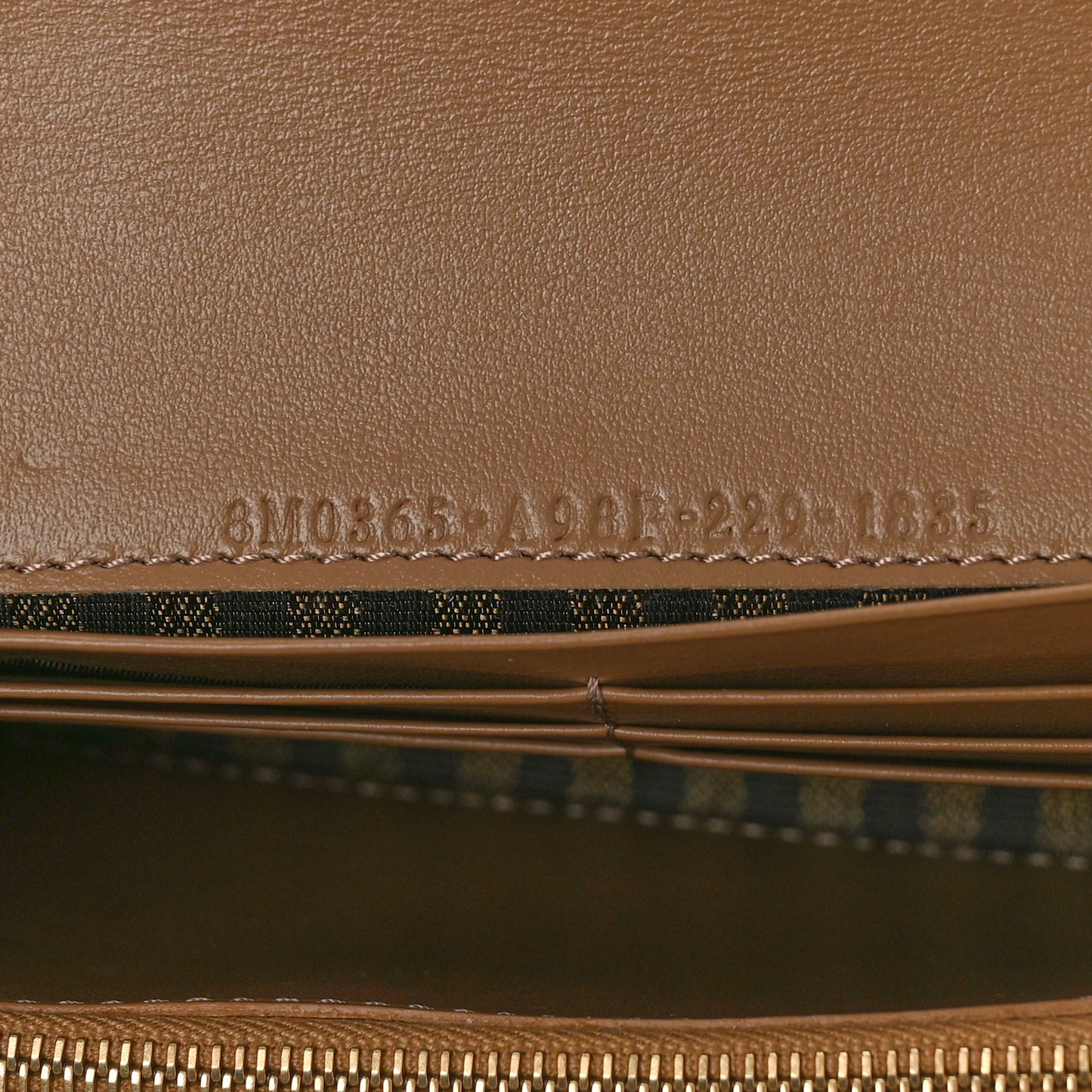 Fabric Jacquard FF 1974 Continental Wallet On Chain Tobacco Moro