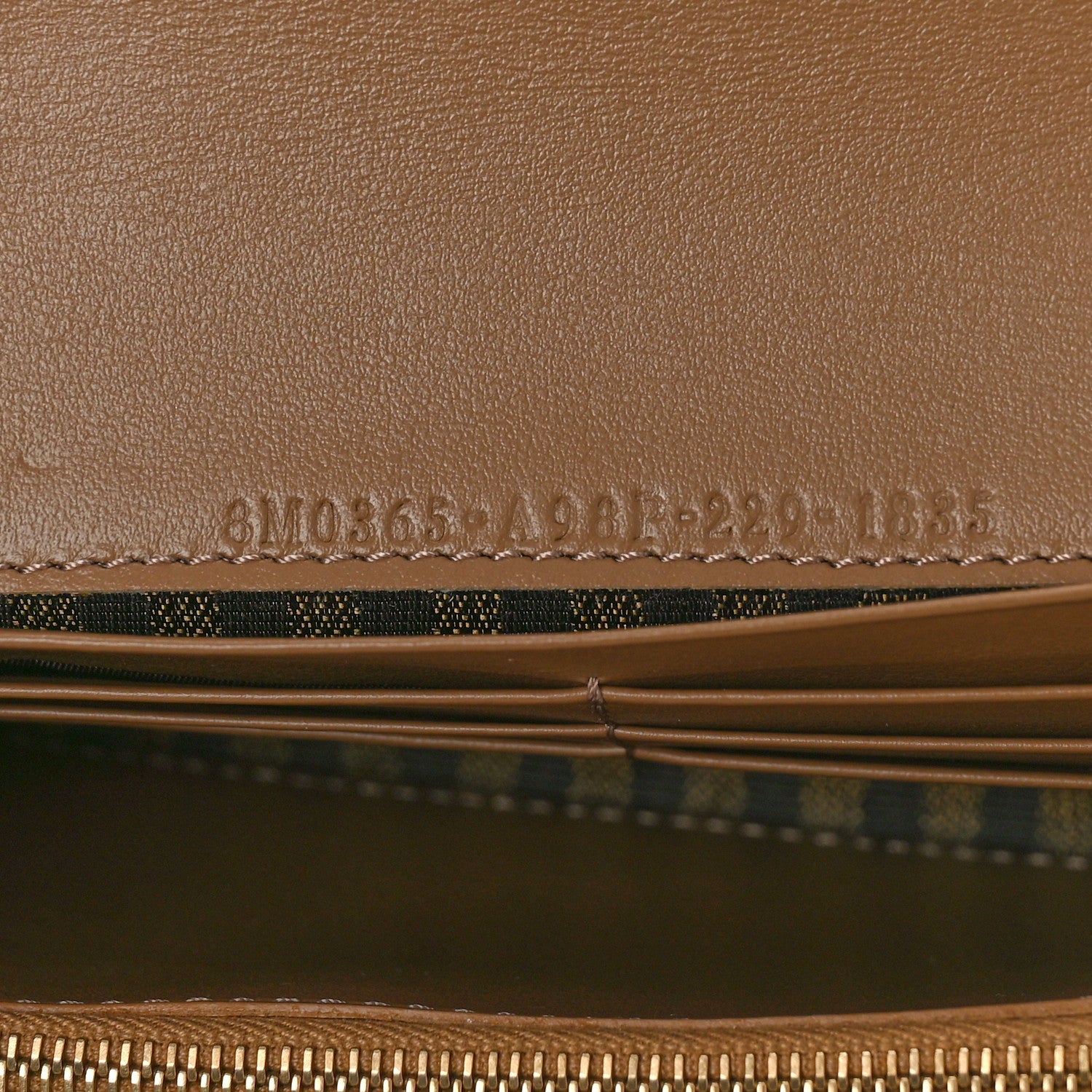 Fendi Fabric Jacquard FF 1974 Continental Wallet On Chain Tobacco Moro 7 of 9