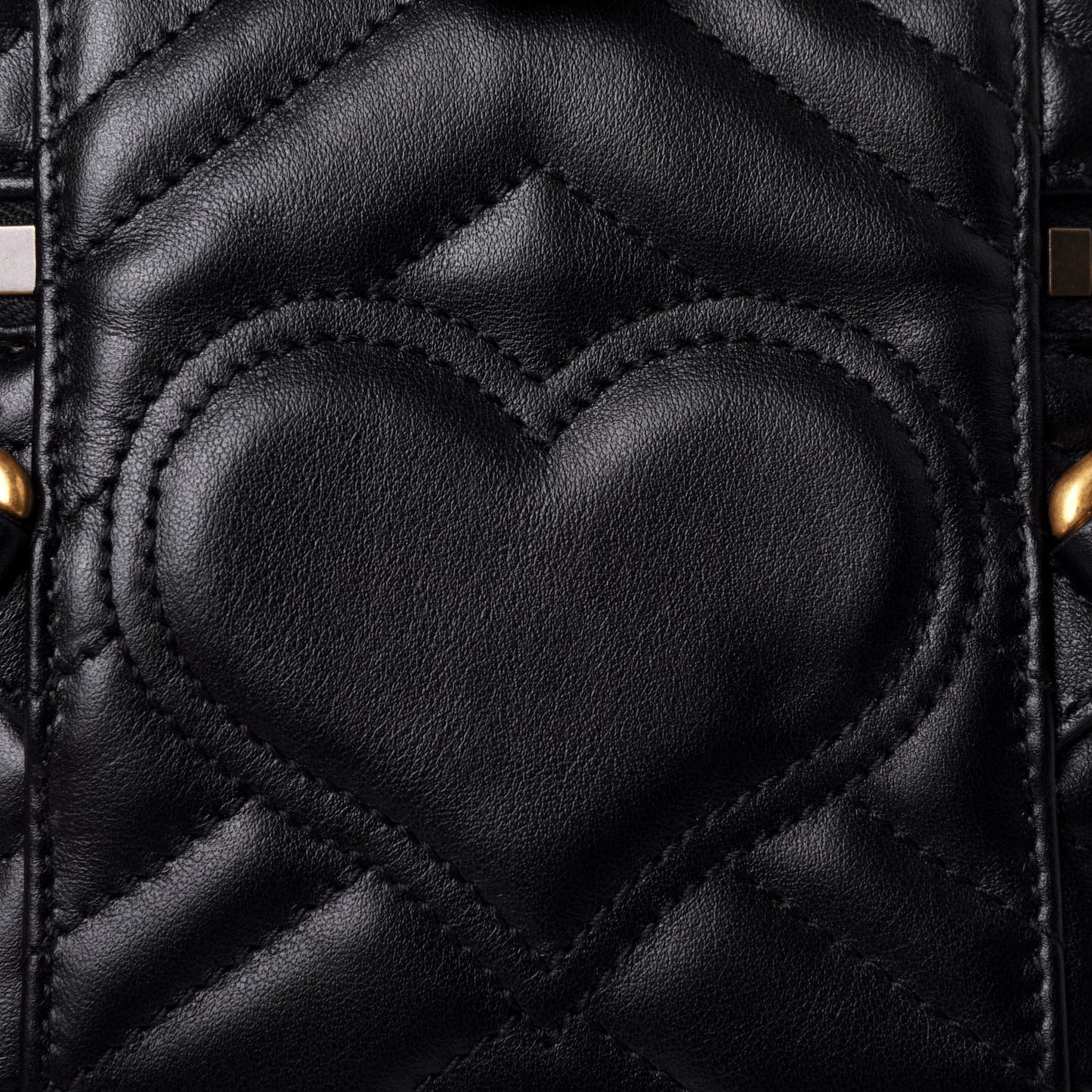 Calfskin Matelasse Mini GG Marmont Round Backpack Black