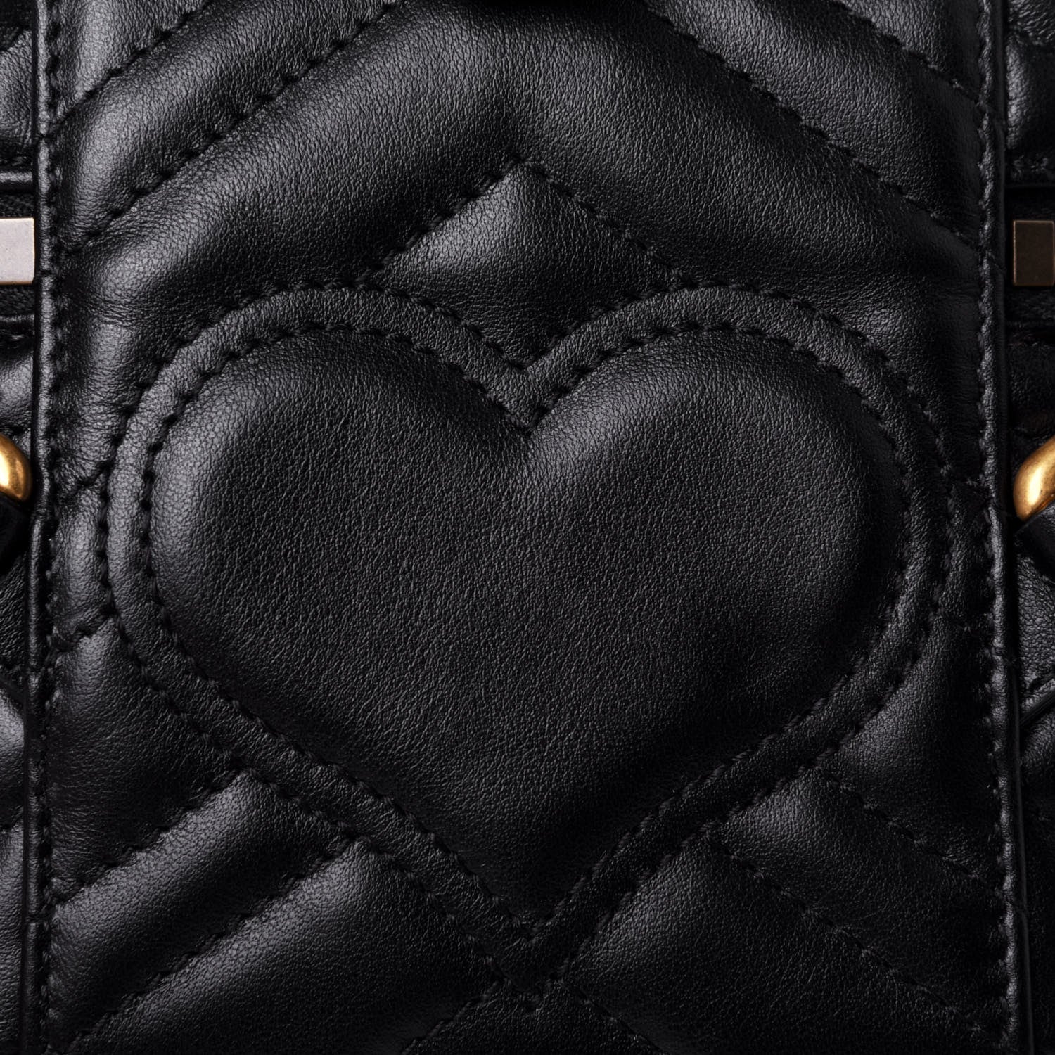 Gucci Calfskin Matelasse Mini GG Marmont Round Backpack Black 10 of 11