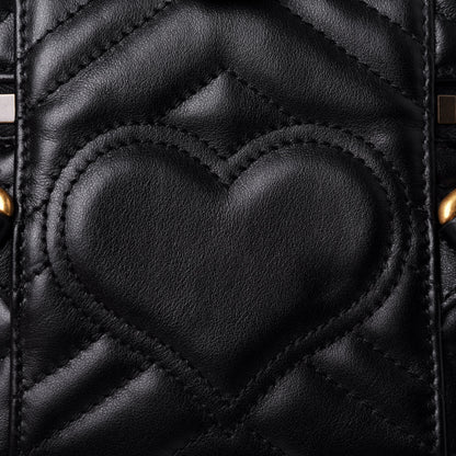 Gucci Calfskin Matelasse Mini GG Marmont Round Backpack Black 10 of 11