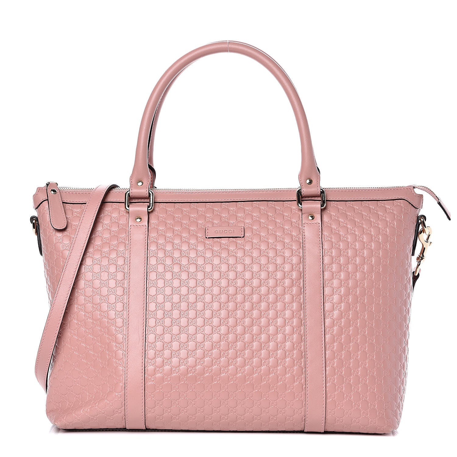 Gucci Soft Microguccissima Medium Zippered Satchel Soft Pink 1 of 13