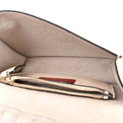 Valentino Garavani Grained Calfskin Small Rockstud Flap Crossbody Bag Light Ivory 5 of 9