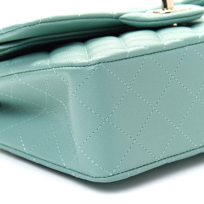 Chanel Caviar Quilted Small Double Flap Light Green 9 of 11