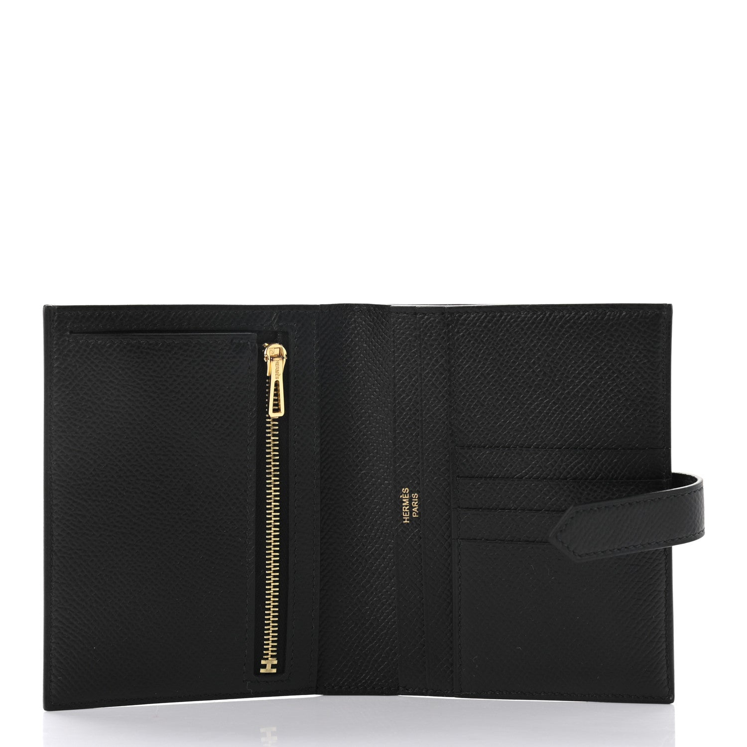 Hermes Epsom Bearn Compact Wallet Black 5 of 7