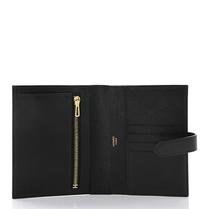 Hermes Epsom Bearn Compact Wallet Black 5 of 7